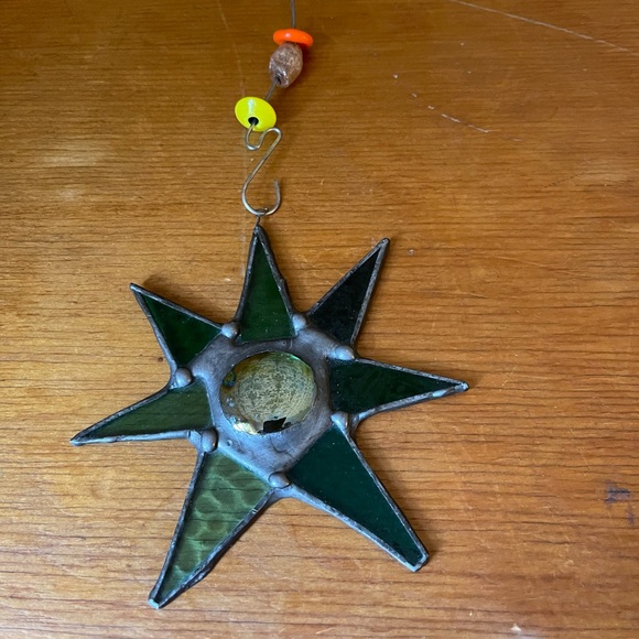 Vintage Stained Glass Star with Hook - Picture 9 of 9
